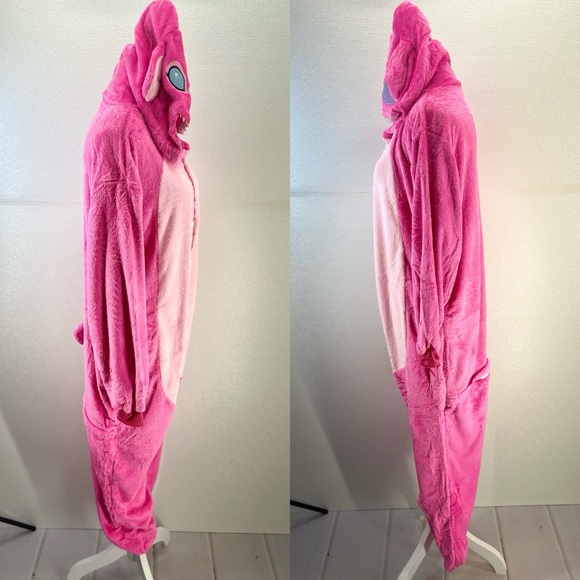 Stitch Jumpsuits Cartoon Unisex Pajamas Adult Soft Cosplay Halloween Sleepwear L - Picture 16 of 17
